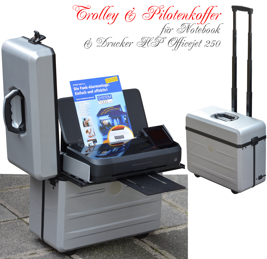 thumbnail interactive-video image 1 of Monolith Mobile Notebook/Printer Trolley Case – Black, Fits 15" Laptop & HP Officejet 100/150 1 of 3