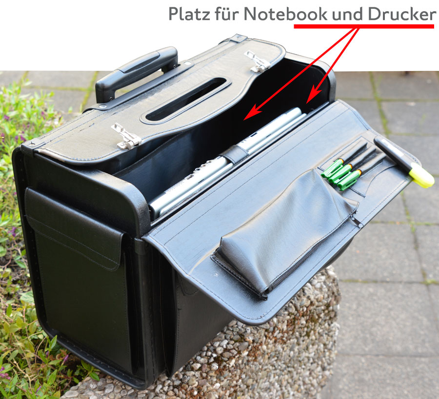 thumbnail image 2 of Monolith Mobile Notebook/Printer Trolley Case – Black, Fits 15" Laptop & HP Officejet 100/150 2 of 3