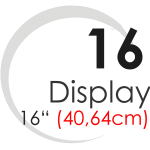 Displays 16" (40,64cm)