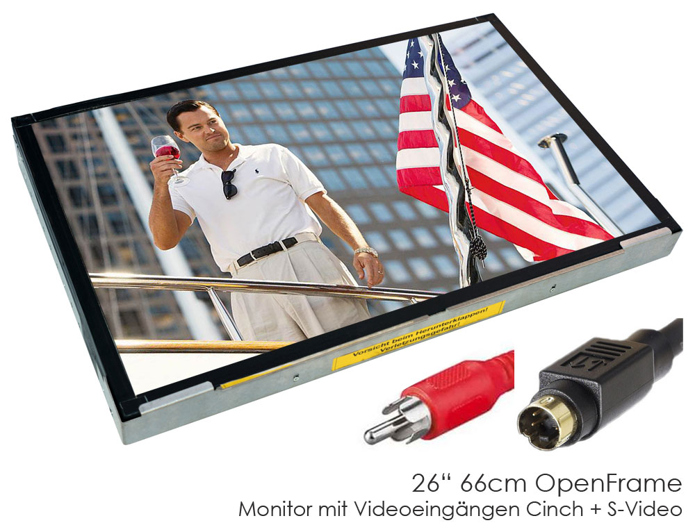 26″ 66cm TFT Momitor Wanddisplay 10:16 FHD 1920×1200 OpenFrame 24V + AV ...