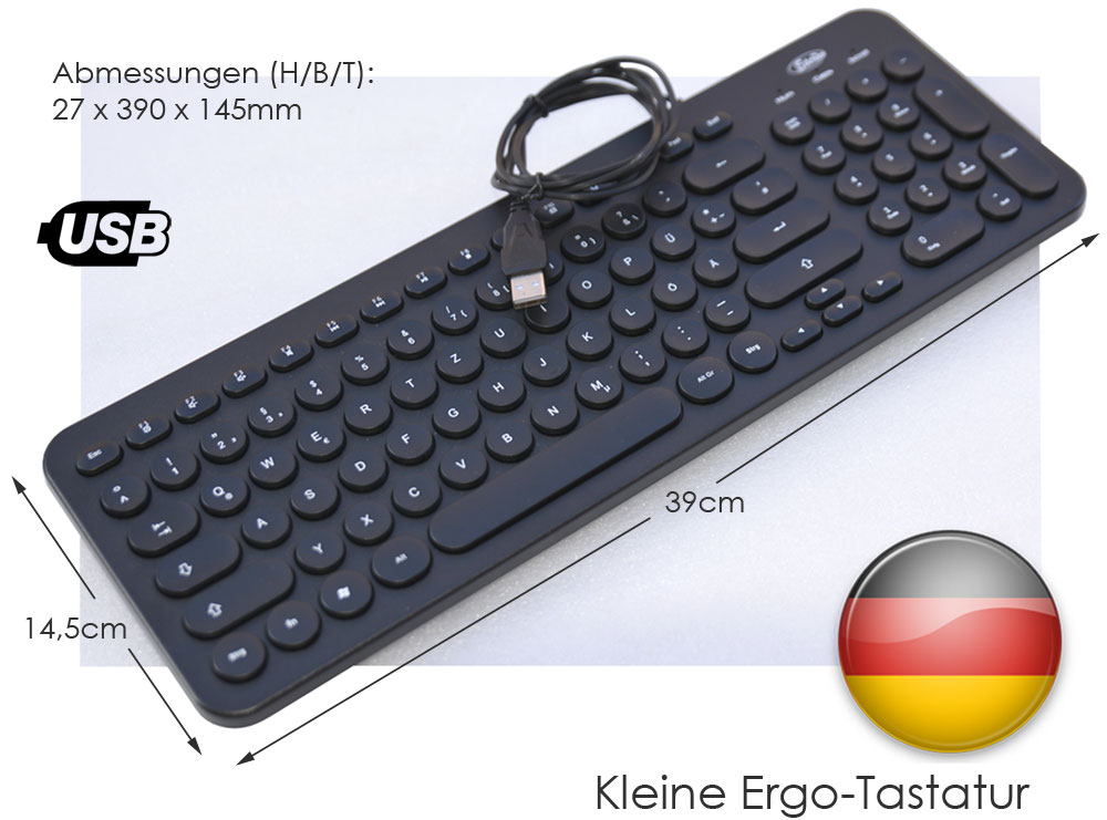 Style Eterno USB Mini Tastatur runde Köpfe für Serverschrank tragbar ...